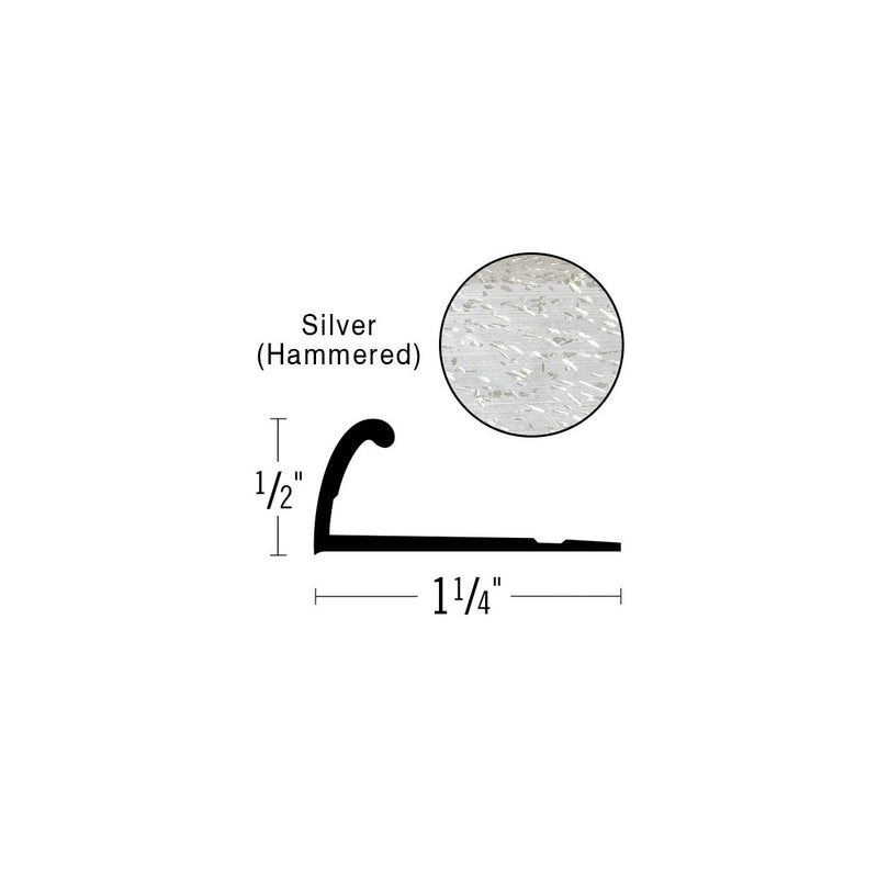 Futura 1/2" Silver Pinless Tapdown Metal, 12' Length