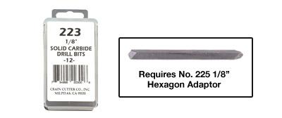 CRAIN 223 1/8" SOLID CARBIDE DRILL BIT